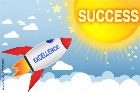 Excellence Connects To Success In Businesswork And Life Symbolized