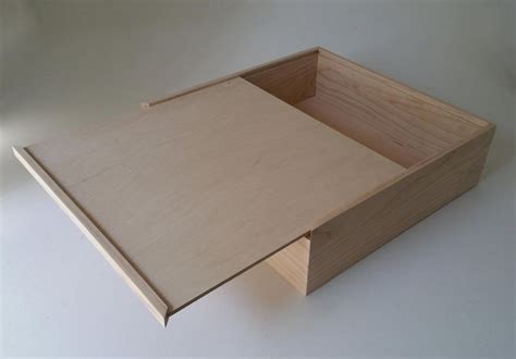 Sliding Lid Wood Box 13 X 13 X 4 All Maple Construction Etsy Wood