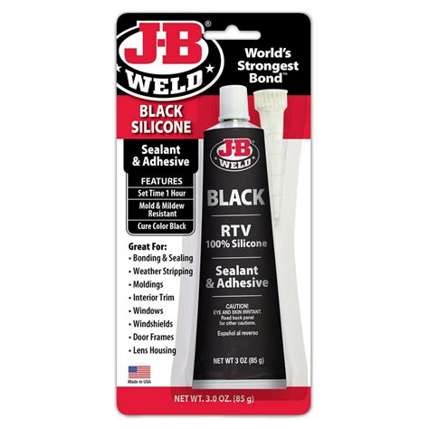 J B Weld 31319 Rtv Silicone Sealant And Adhesive Black 3 Oz