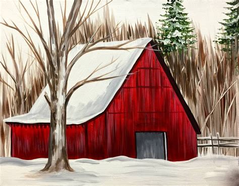 De Todo Un Poco Red Barn Painting Barn Painting Simple Acrylic