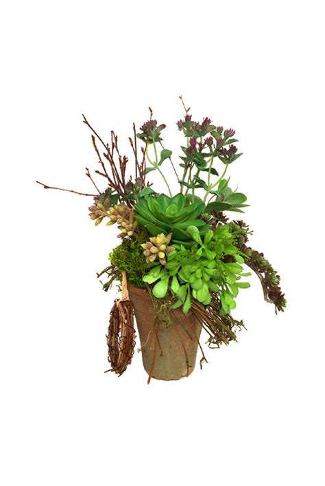 This Multidimensional Piece Includes Various Greens And Rustic Twigs