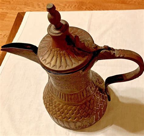 Antique Arabic Islamic Brass Bedouin Dallah Middle East Coffee Pot