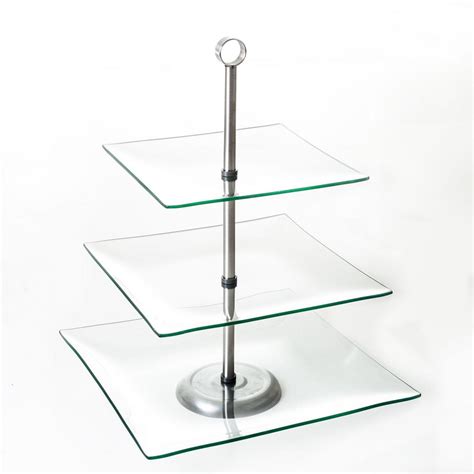 We use solid good quality hardware and. Chef Buddy 3-Tier Square Glass Cake Stand-HW0318001 - The ...