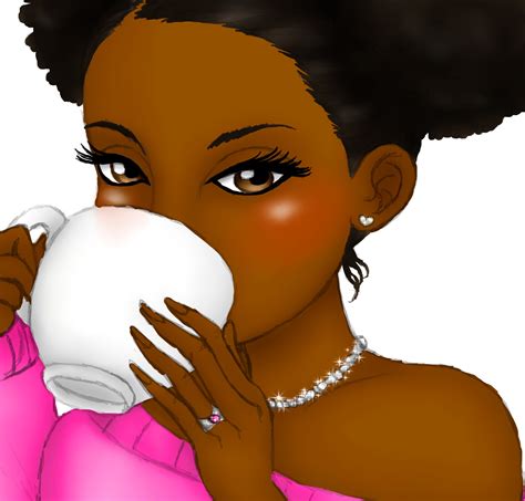 Tea Sipping Girls Black Women Clipart Natural Hair Girls Png 479222
