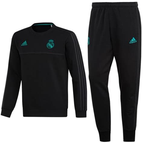 Real Madrid Black Training Sweat Tracksuit 201718 Adidas