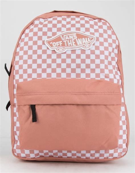 Vans Synthetic Realm Rose Dawn Checkered Backpack In Pink Lyst