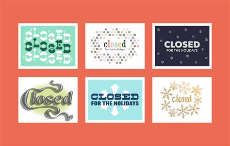 10 Free Printable Holiday Closed Signs For Your Business