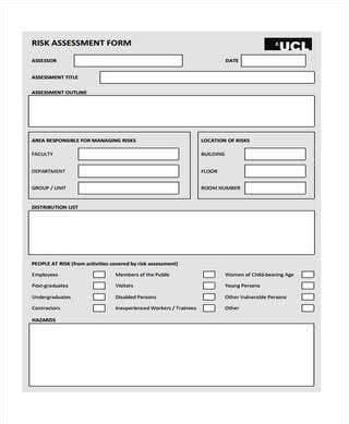 sample assessment forms  premium templates