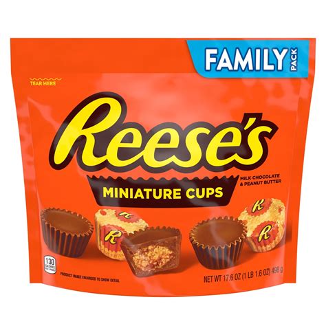 Reese S Miniatures Milk Chocolate Peanut Butter Cups Candy Family Pack