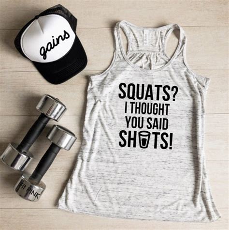 Squats I Thought You Said Shots Tank Top Workout Clothes Etsy
