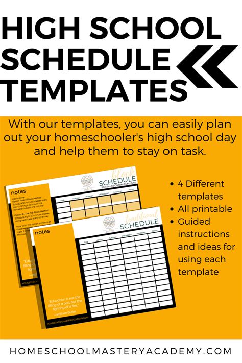 Homeschool Made Easy With These High School Schedule Templates