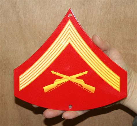 Usmc Enlisted Rank Metal Sign E 3 In Color Lance Corporal Custom
