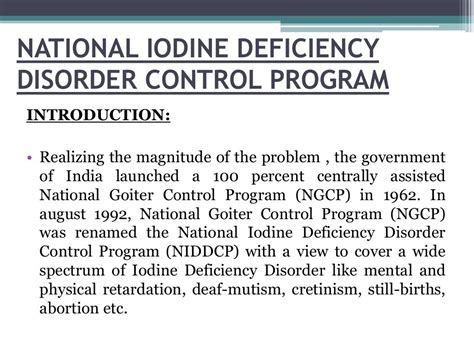 National Iodine Deficiency Disorder Control Program