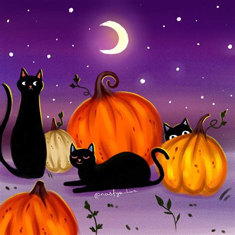 Halloween Cats For Inktober20 😻 Halloween Cat Illustration Halloween