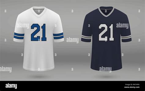 Realistic American Football Jersey Dallas Cowboys Shirt Template For