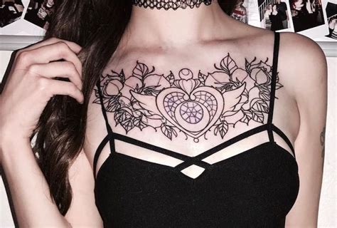 [38 ] Flower Tattoo Design For Women Chest