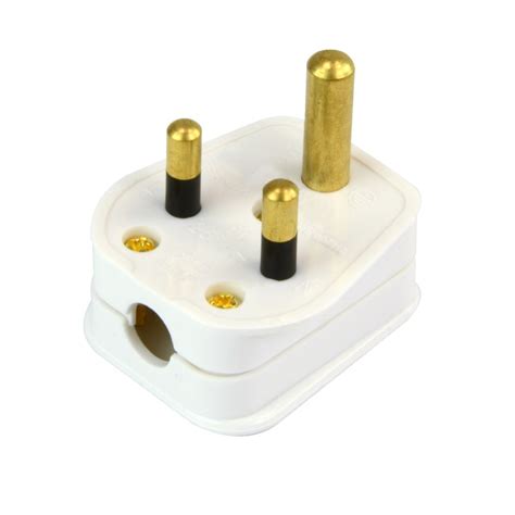 5a Round Pin Plug Top White