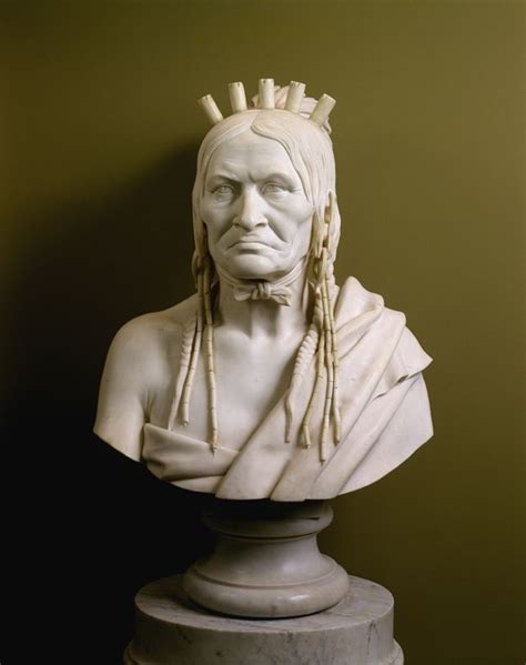 Bust Of Beshekee War Chief Modeled 1855 Carved 1856 Native