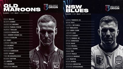 State Of Origin Teams 2023 Nsw And Qld Full Squads For Game 1