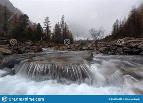 Late Fall In Alpine Camp Aktru Western Siberia Russia Valley Of The