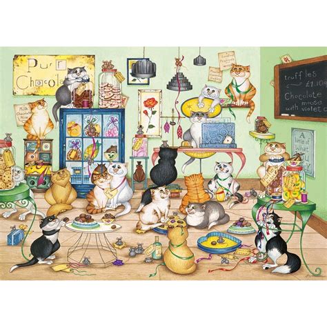 Packaged in a tube box with a helpful poster guide. GIBSONS PURRFECT CHOCOLATE 1000 PIECE JIGSAW PUZZLE IDEAL ...
