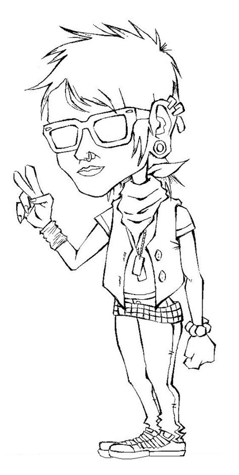 Emo Coloring Pages Pictures