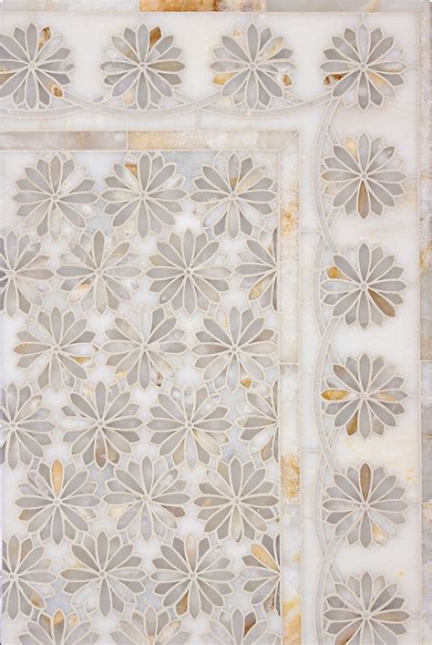 White stone mosaic tiles flower pattern marble mosaic tile polished surface, garden & balcony marble and glass mosaic. Rust Daisy | Allstone | Bathroom | Pinterest | Mosaics ...