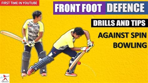 How To Play Front Foot Defence In Cricket Against Spin Bowling Batting Tips Drills Hindi