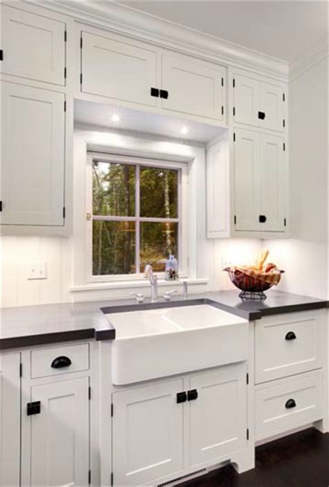 You are viewing white shaker cabinets with black hardware, picture size 1008x674 posted by steve cash at march 17, 2018. Dual Farmhouse Sink - Traditional - kitchen - Mitch Wise ...