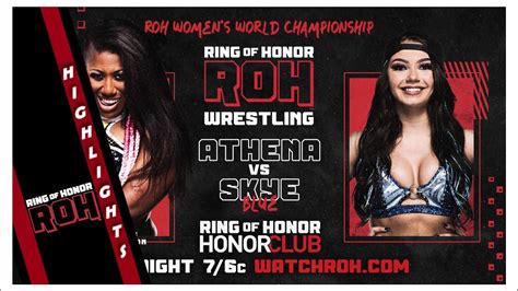 Athena Vs Skye Blue Roh Womens Championship Roh Tv Highlights 51123 Youtube