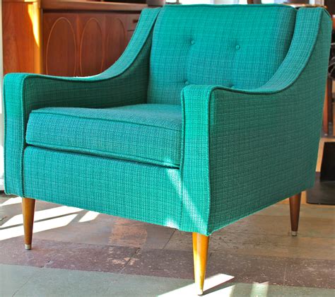 Turquoise Mcm Atomic Dowel Legs Vintage Turquoise Green Lounge Chair