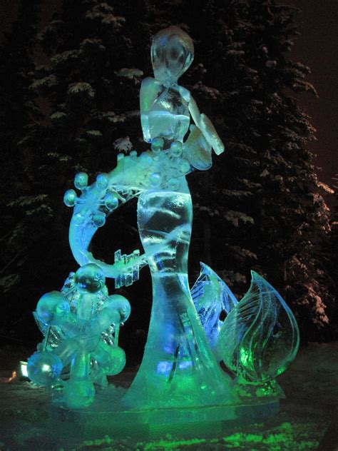 Ice Sculpture In Fairbanks Alaska 2015 This Is Titled Fire And Ice