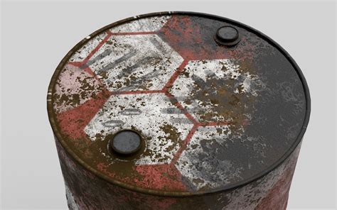 D Model Abandoned Oil Drum Rusted Pbr Game Ready Vr Ar Low Poly