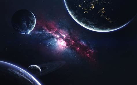 Open Space Planet Art Ember Fiction Deep Space 1080p Universe