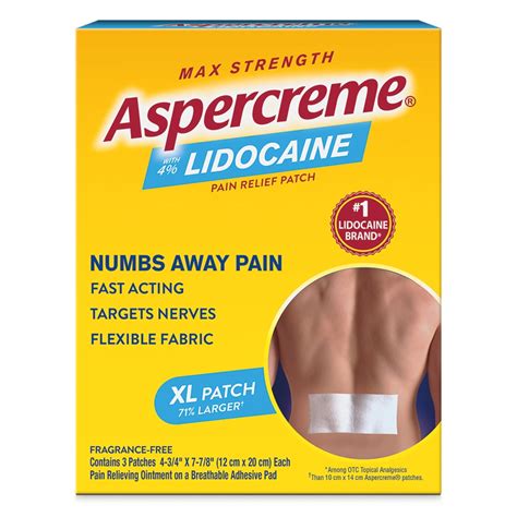 Aspercreme Lidocaine Max Strength Xl Patch 3 Ct Odor Free
