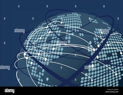 Primer Plano De Un Mundo Conectado Como Ilustración Vectorial Imagen