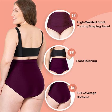 Buy Shapermint Women Ruched High Waisted Bikini Bottom Swimsuit Tummy