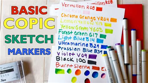 Basic 12 Copic Sketch Markers Swatches And Blending Youtube