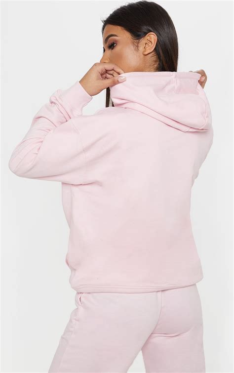 Prettylittlething Baby Pink Hoodie Tops Prettylittlething Usa