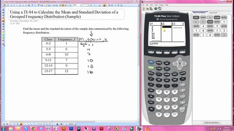 For example, you calculate the relative frequency of prices between $3.50 and $3.74 as 6/20 to get 0.30 (30 percent). Using the TI-84 for the Mean and Standard Deviation of a ...