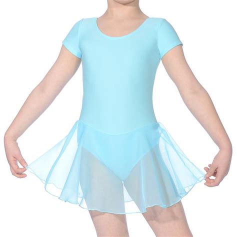 Skirted Leotards Girls Short Sleeve Leotard Dress For Ballet Dance 2