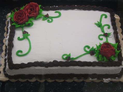 Impress your friends and family with your entertaining. Roses on vines. 1/4 sheet cake | Cake Gallery: My designs | Pinterest | Cake, Bakery ideas and ...