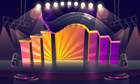 Concert Stage Illuminated By Spotlights 15680492 Vector Art At Vecteezy