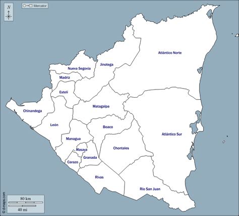 Nicaragua Mapa Gratuito Mapa Mudo Gratuito Mapa En Blanco Gratuito Plantilla De Mapa
