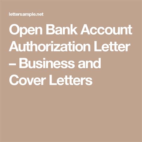 open bank account authorization letter business