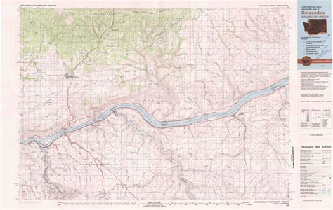 Goldendale Topographical Map 1100000 Washington Usa