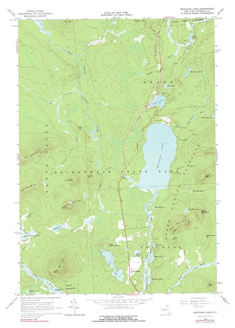 Meacham Lake topographic map, NY - USGS Topo Quad 44074e3