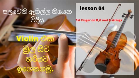 Violin Lessons In Sinhala Lesson 04 1st Finger On Dg And A Strings