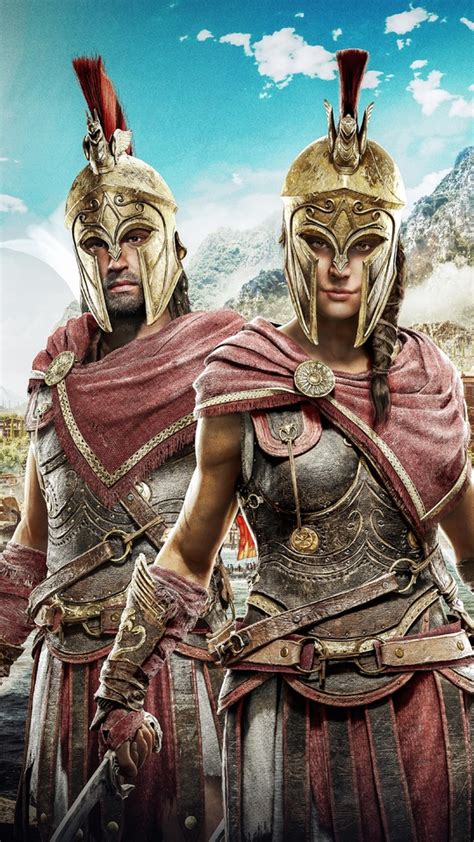 540x960 Alexios And Kassandra Assassins Creed Odyssey 8k 540x960