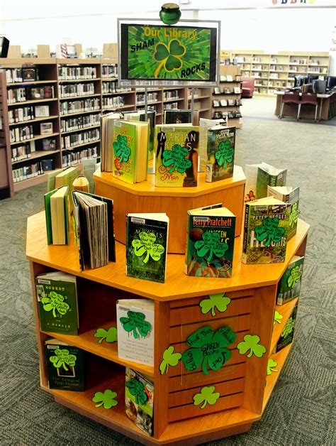 March Book Display St Patricks Day Books With Green Covers School